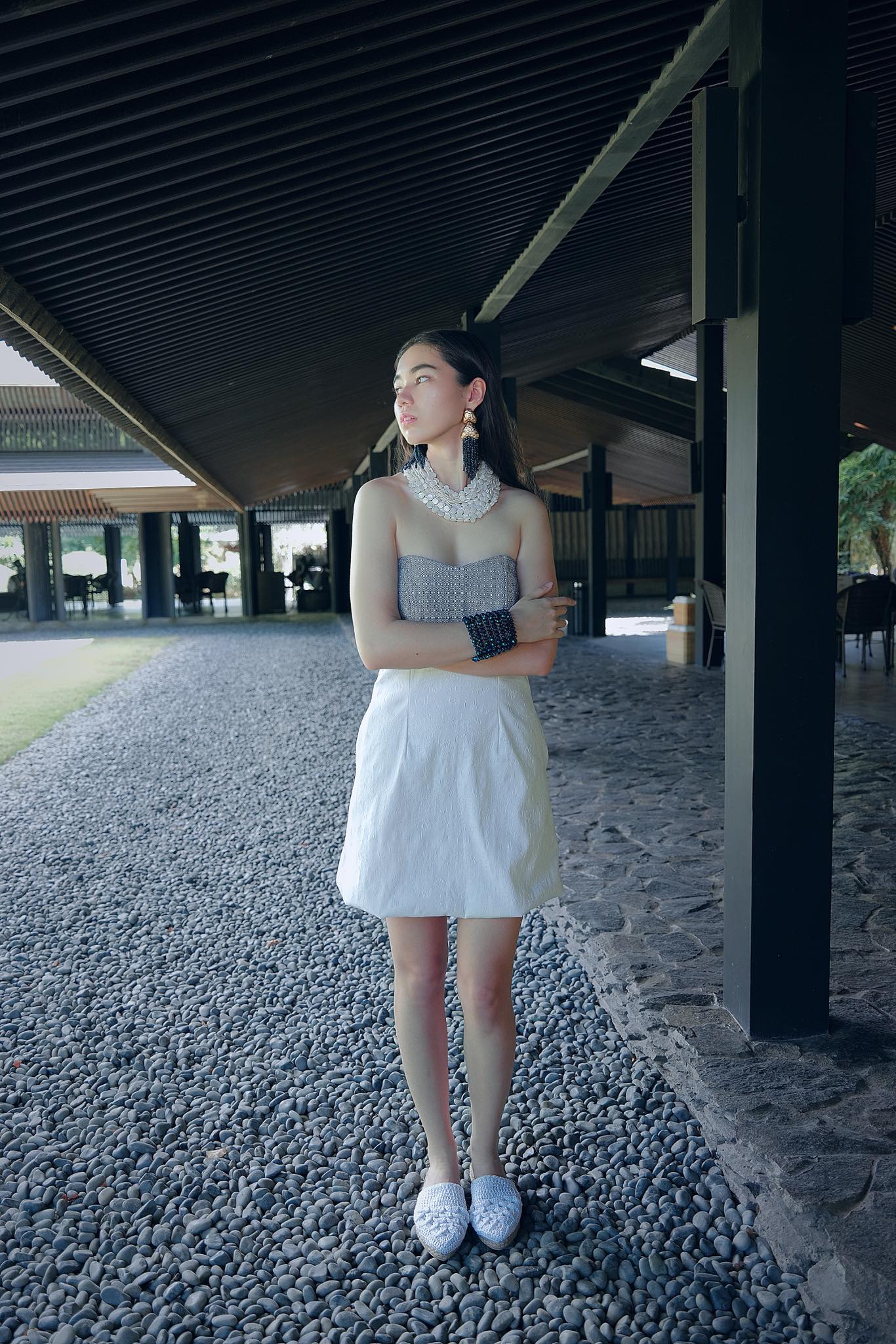 MD24063003 Blue Shirt With Mini Dress