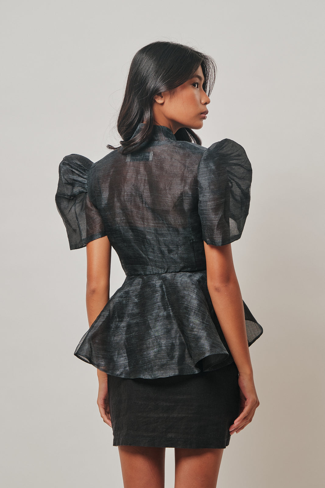 MD26090901 Handwoven piña silk from Aklan in black